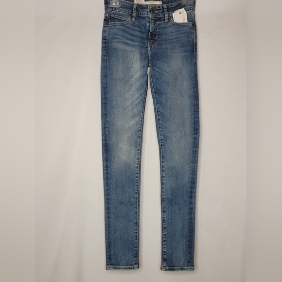 Levi's Women's 711 Mid Rise Faded Distressed Skinny Jeans - Size 25 x 30 - Picture 2 of 8
